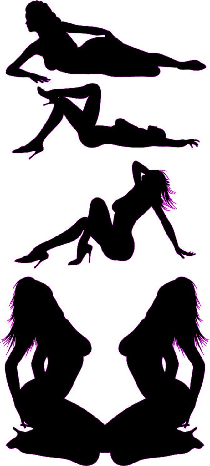 Sexy Women Silhouettes Decal Nostalgia Decals Trucker Graphics Nostalgia Decals Online