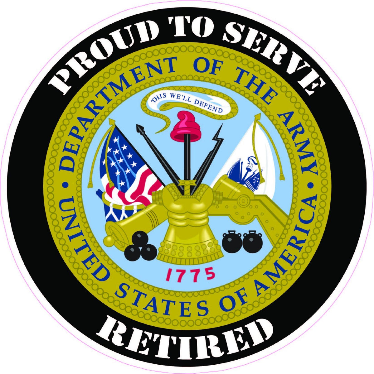 U.S. Army Shield Retired Decal | Nostalgia Decals Patriotic Vinyl ...