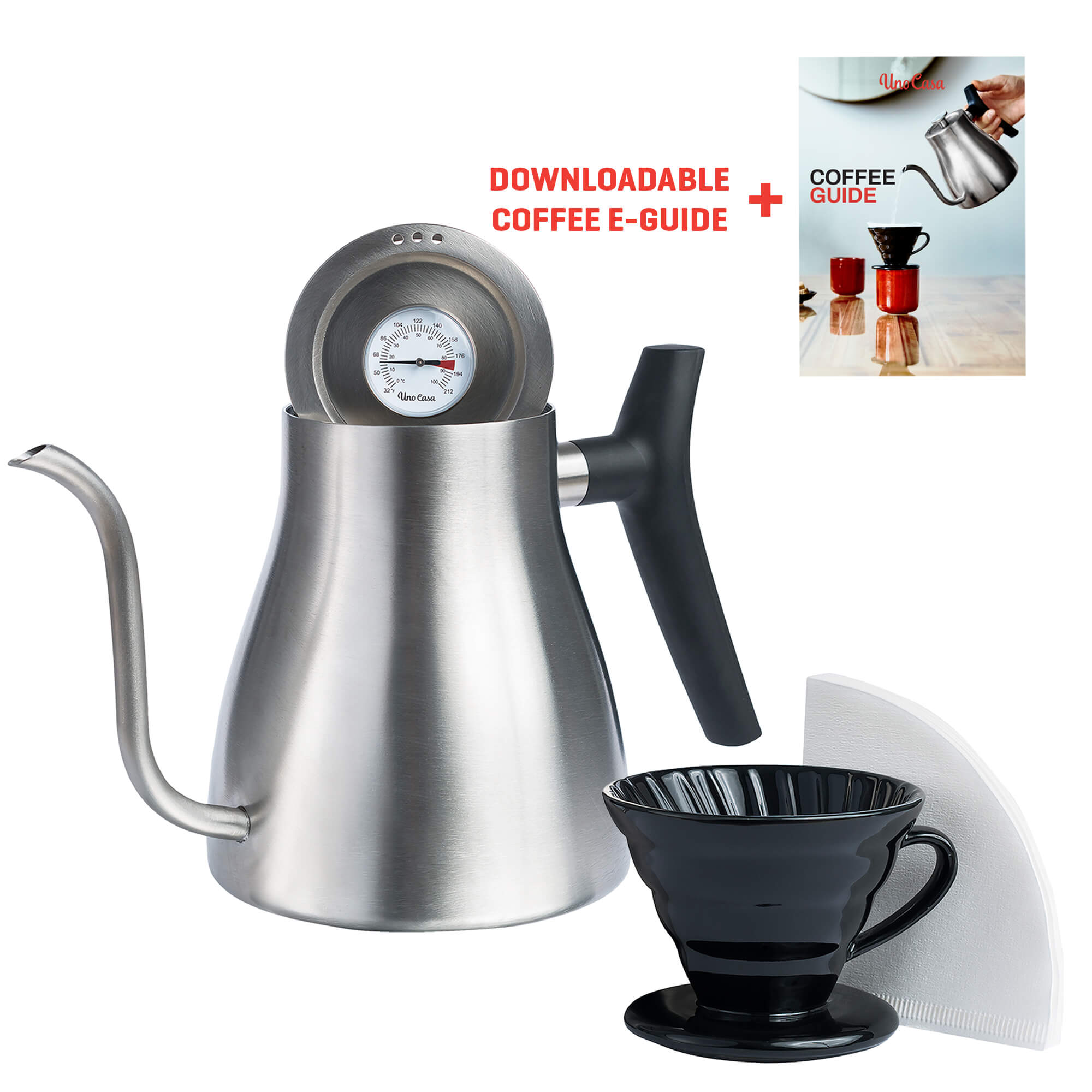 Gooseneck Kettle - Works with Any Heat Source - Uno Casa