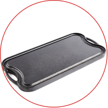 Cast Iron Griddle with Handles [Reversible] - Uno Casa