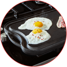 Cast Iron Griddle with Handles [Reversible] - Uno Casa