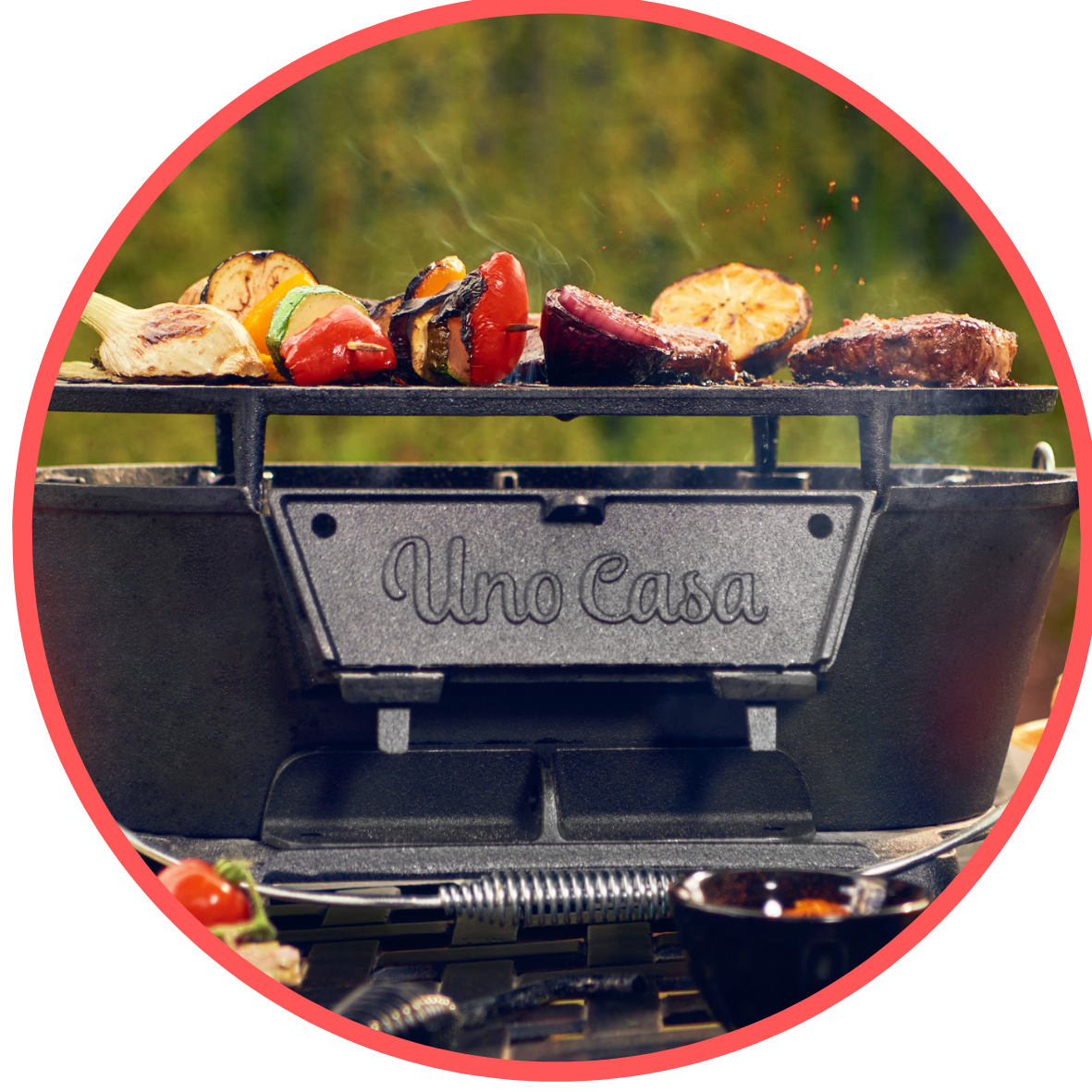 BBQ-Toro Cast Iron Grill Pan with Grill, 43 x 42 x 21.5 cm, Hibachi Style,  with Grill Lever, Charcoal Grill, Cast Iron Dutch Oven : :  Garden