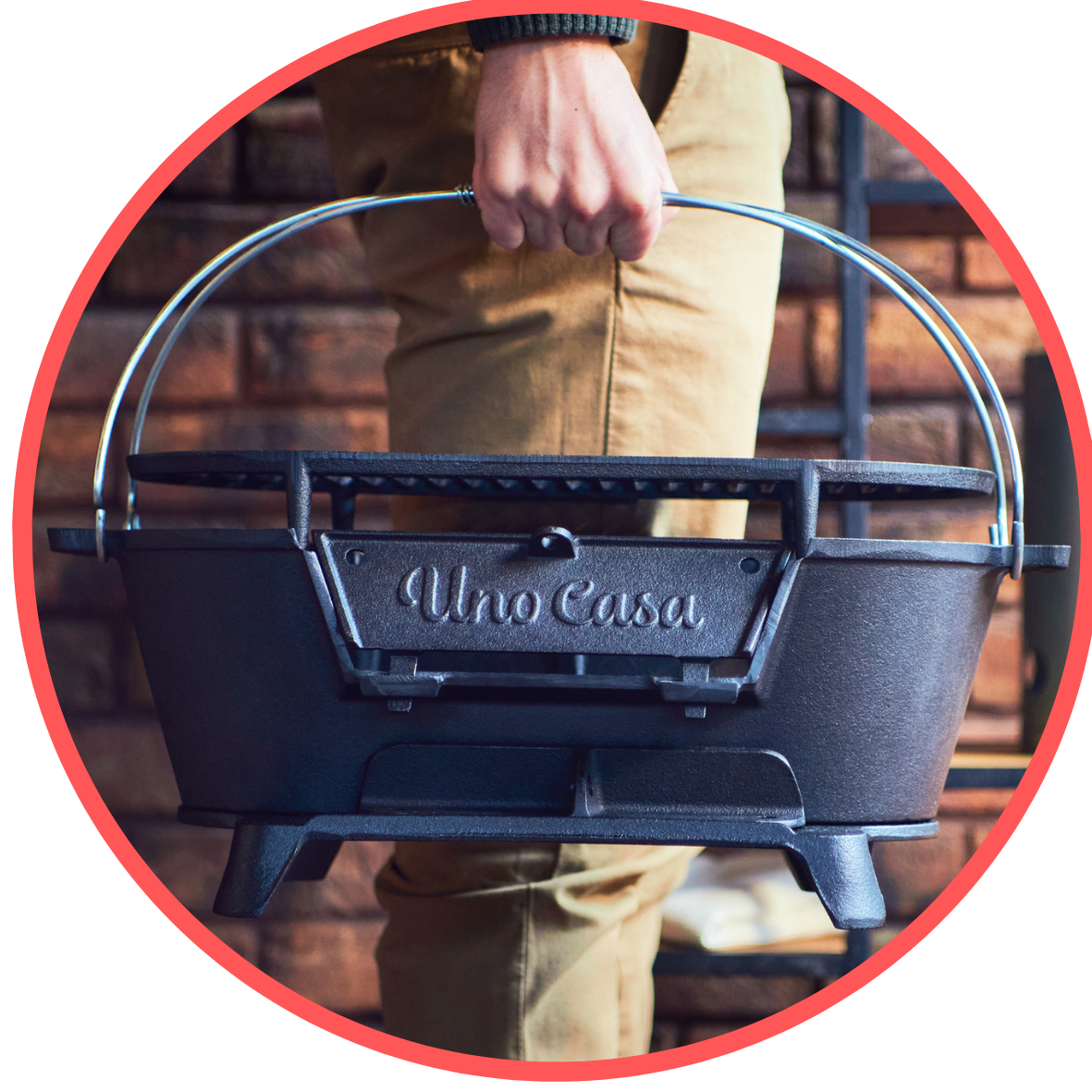 BBQ-Toro Cast Iron Grill Pan with Grill, 43 x 42 x 21.5 cm, Hibachi Style,  with Grill Lever, Charcoal Grill, Cast Iron Dutch Oven : :  Garden