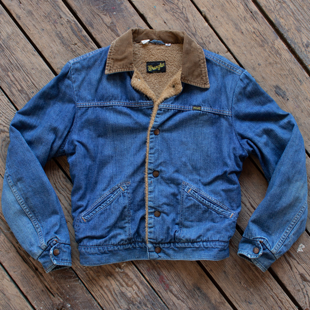 Vintage 1970s Wrangler Fleece Lined Denim Jacket - Small – Tall Tale Vintage