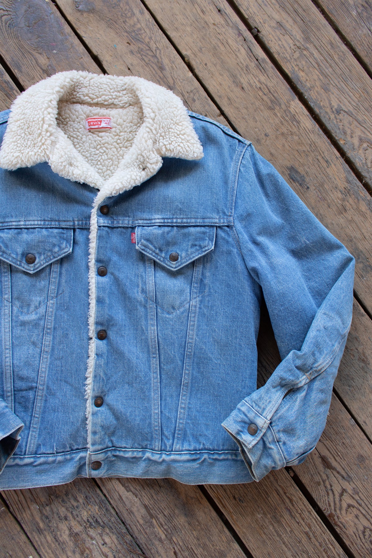 Vintage 1970s Levi's Sherpa Lined Denim Jacket - Medium – Tall Tale Vintage