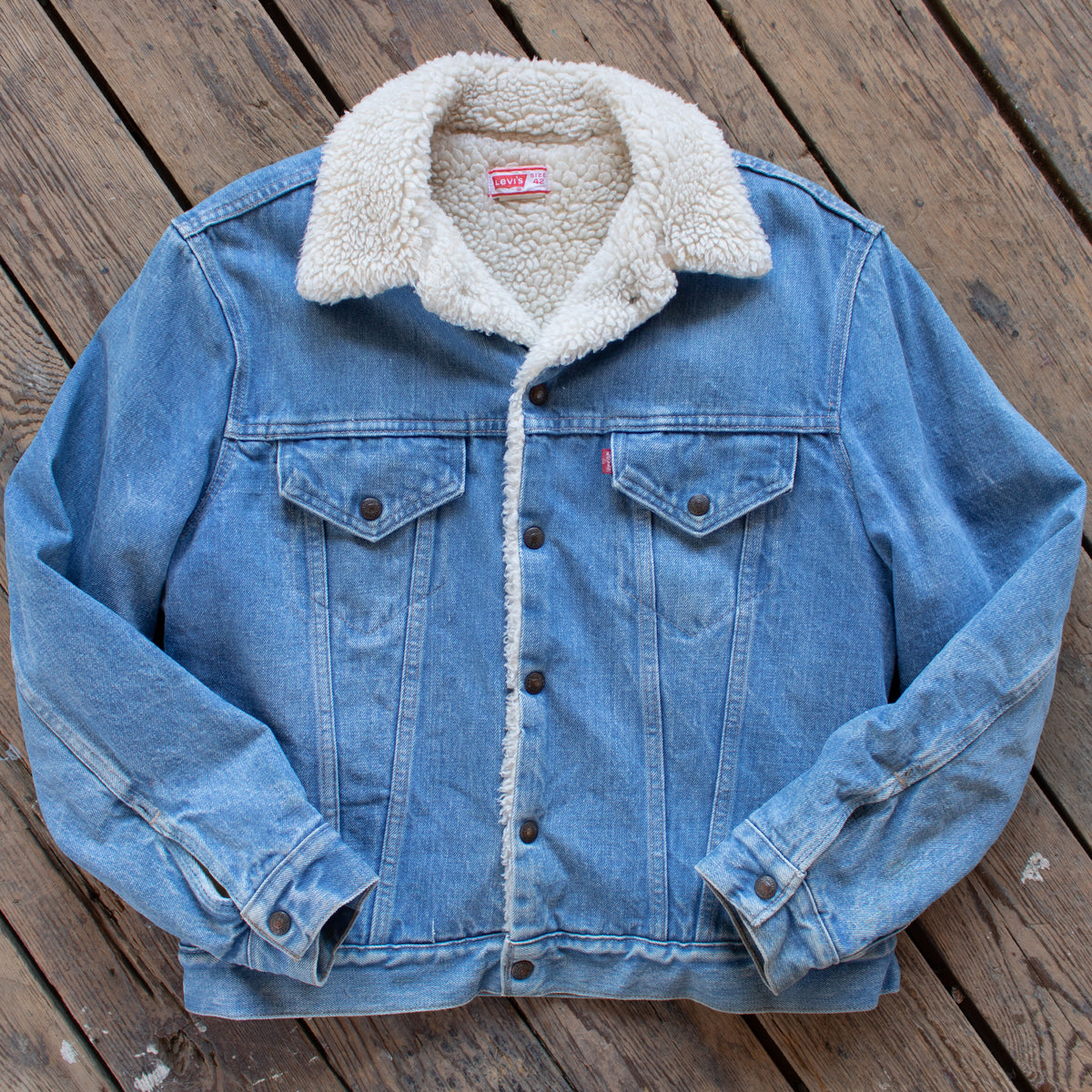 Vintage 1970s Levi's Sherpa Lined Denim Jacket - Medium – Tall Tale Vintage