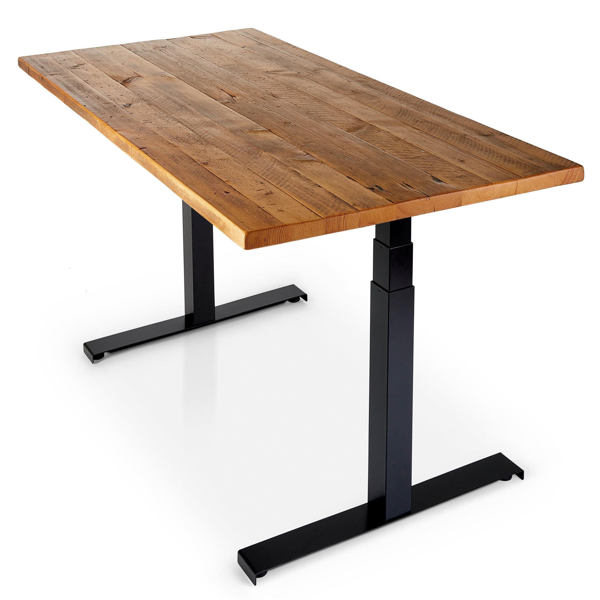 Sisu Reclaimed Wood Standing Desk Electronic Adjustment