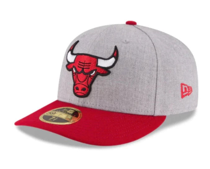 Chicago Bulls New Era Two Tone Heather Gray & Red Authentic Low Crown 59FIFTY 5950 Fitted Hat