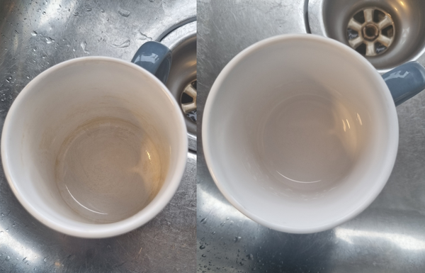 Use Bar Keepers Friend to Get Stains out of Coffee Mugs