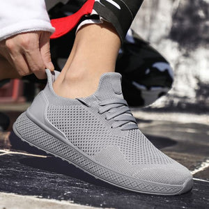 men's casual breathable flyknit sneakers