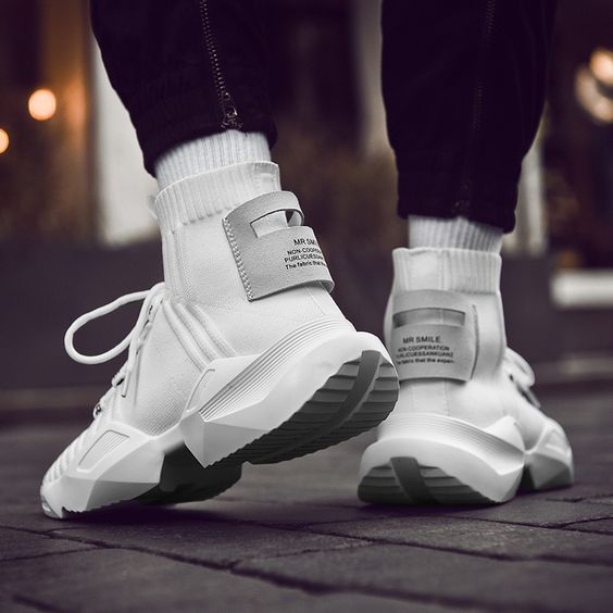 black and white sock sneakers