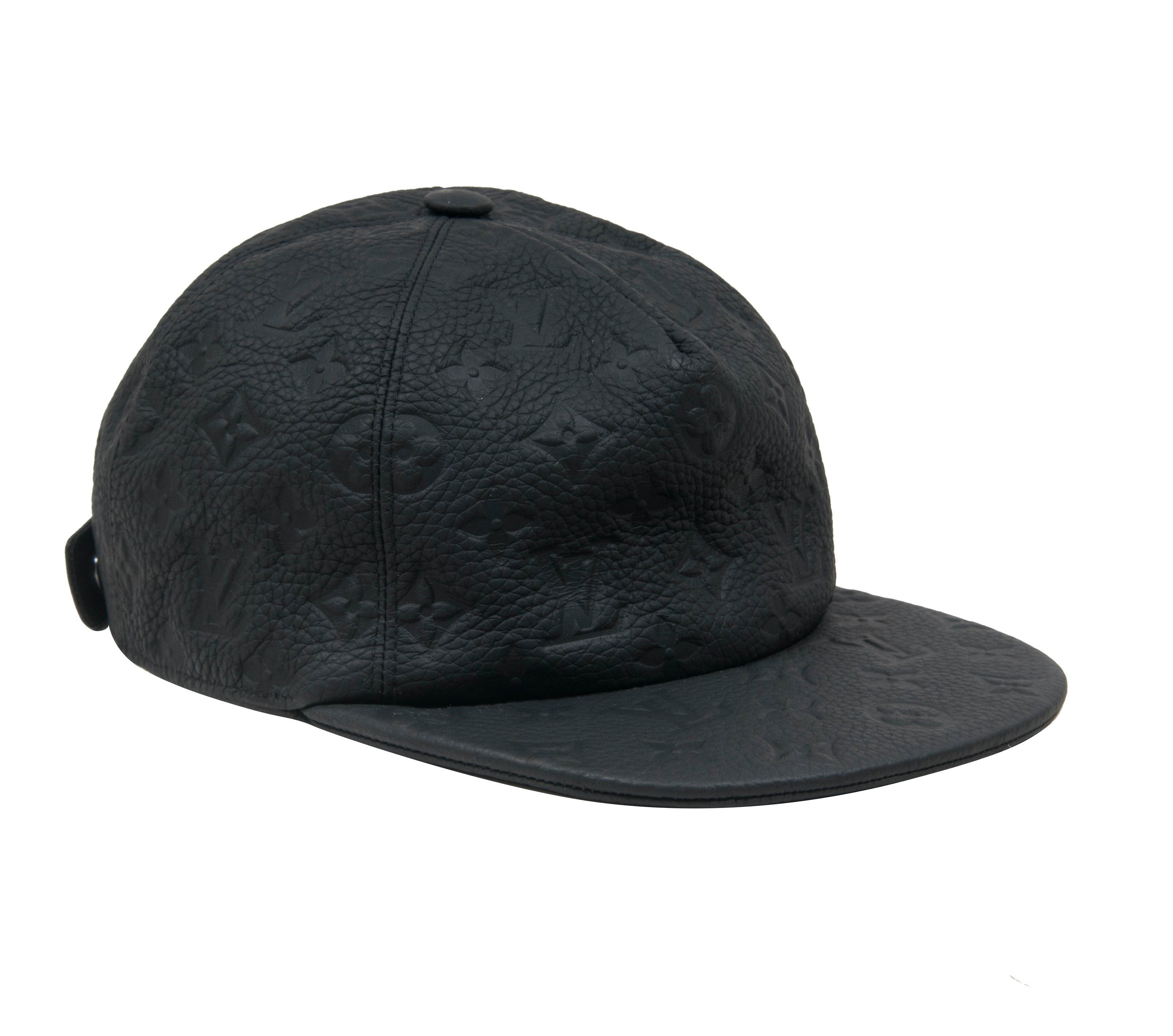 Louis Vuitton Monogram Leather Embossed Cap - Black Hats