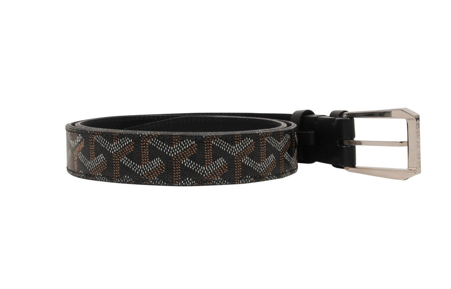 Goyard Black Goyardine Coated Canvas Florida Buckle Belt 90CM