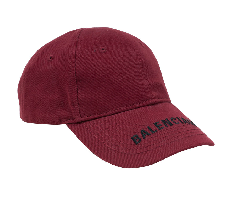 maroon balenciaga hat