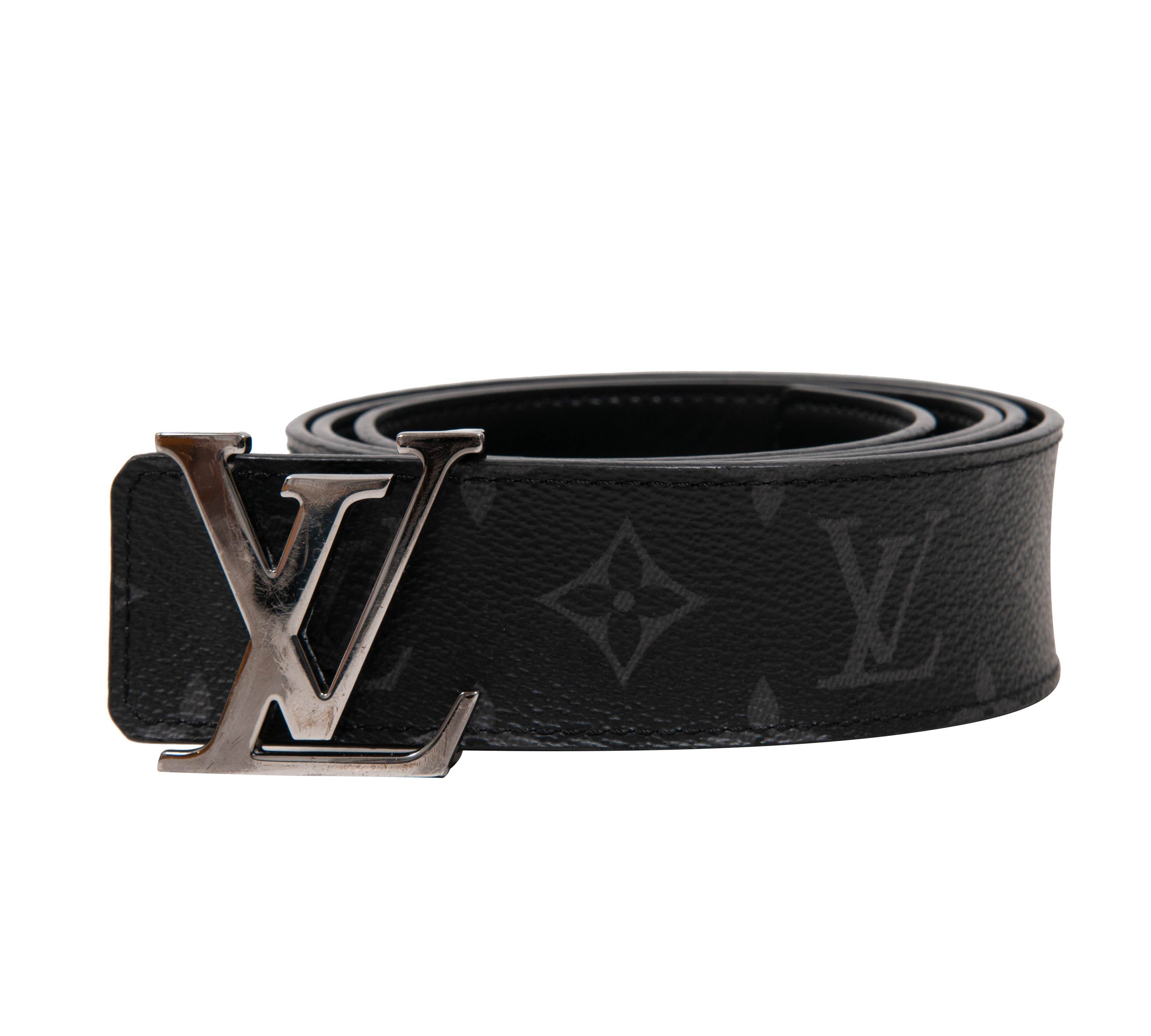 Pre-owned Louis Vuitton Initiales Leather Belt In Burgundy