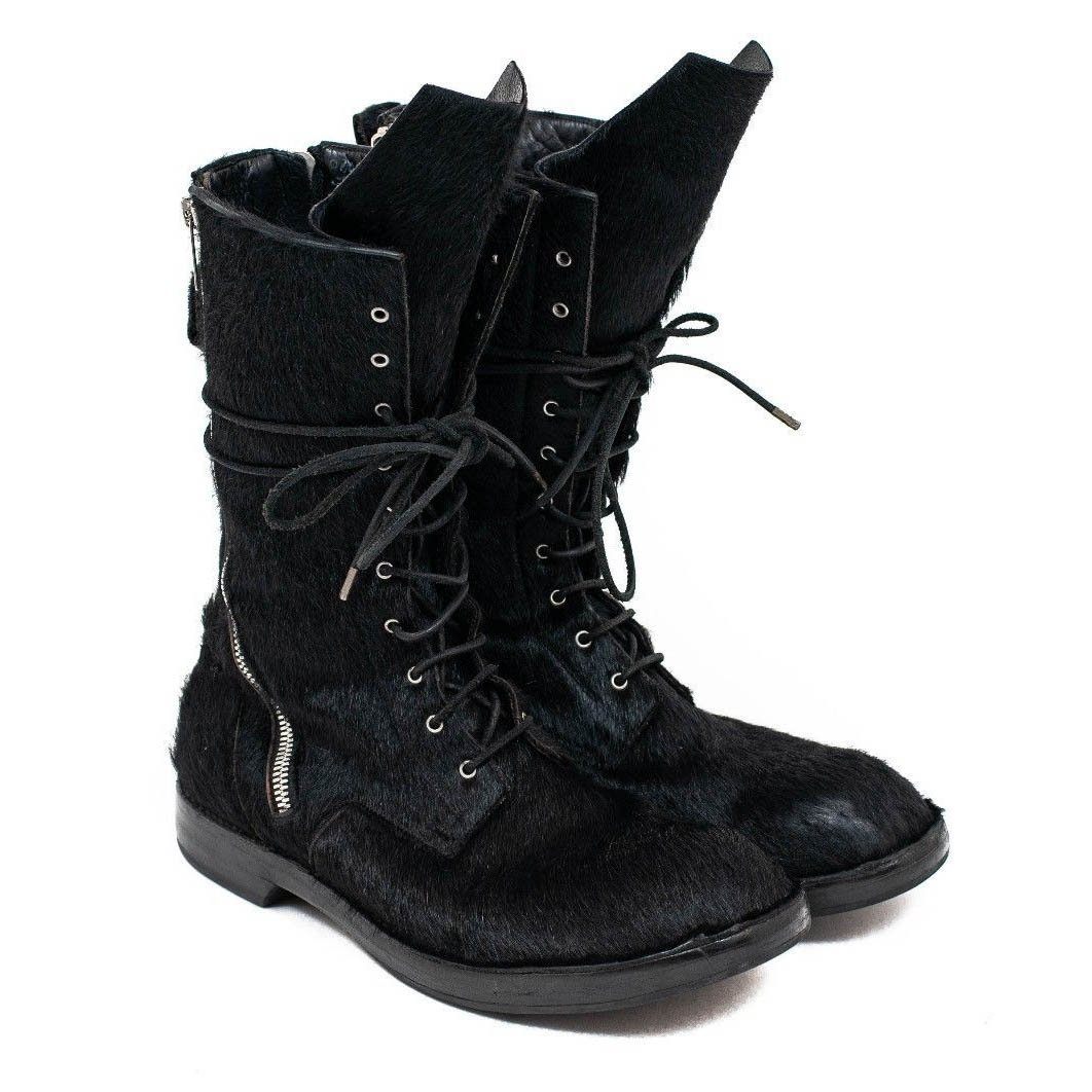 Pony Hair Double Zip Combat Boots – THE-ECHELON