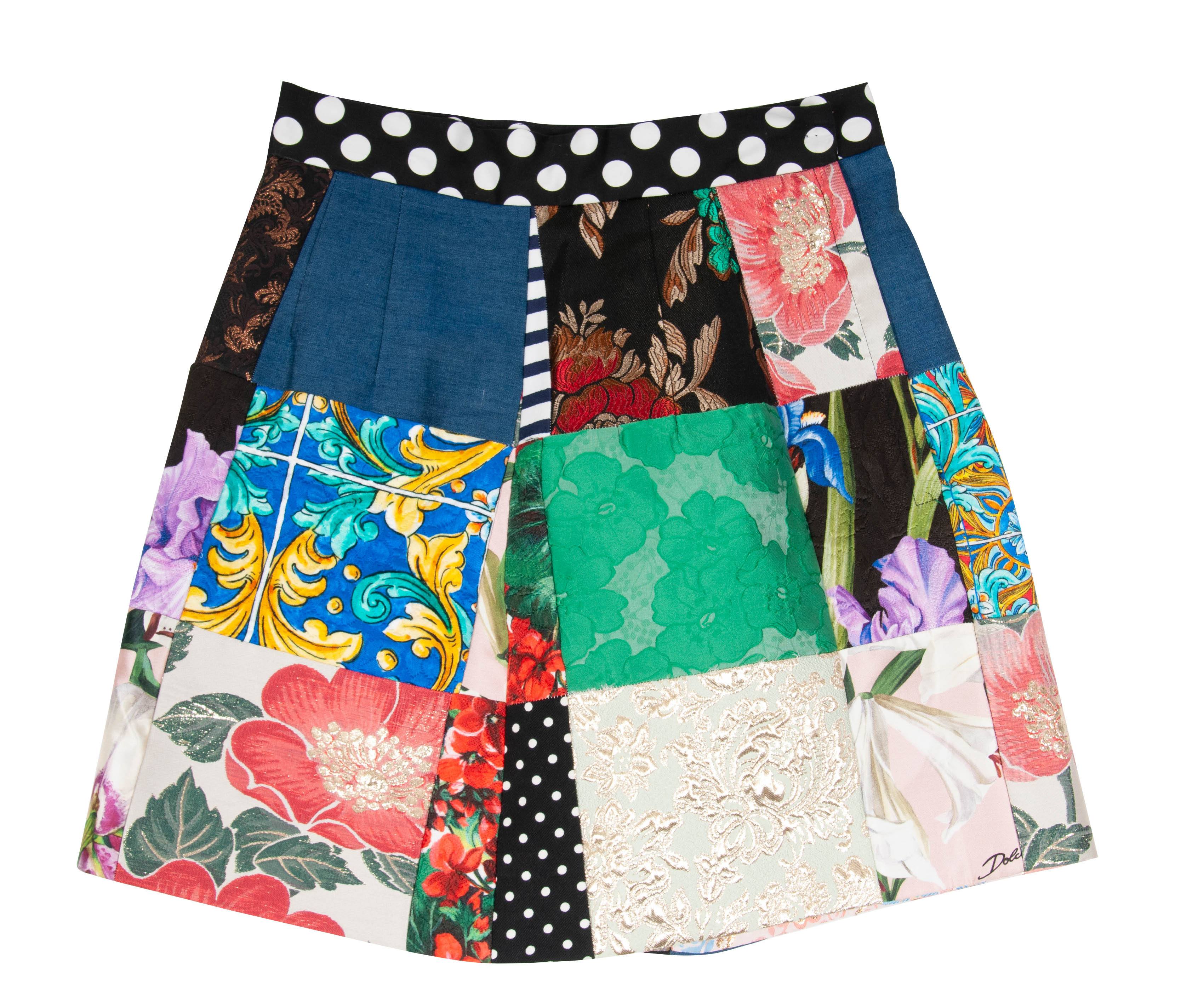 Dolce & Gabbana Sicilian Patchwork Multi Color Patterend Mini Skirt –  THE-ECHELON