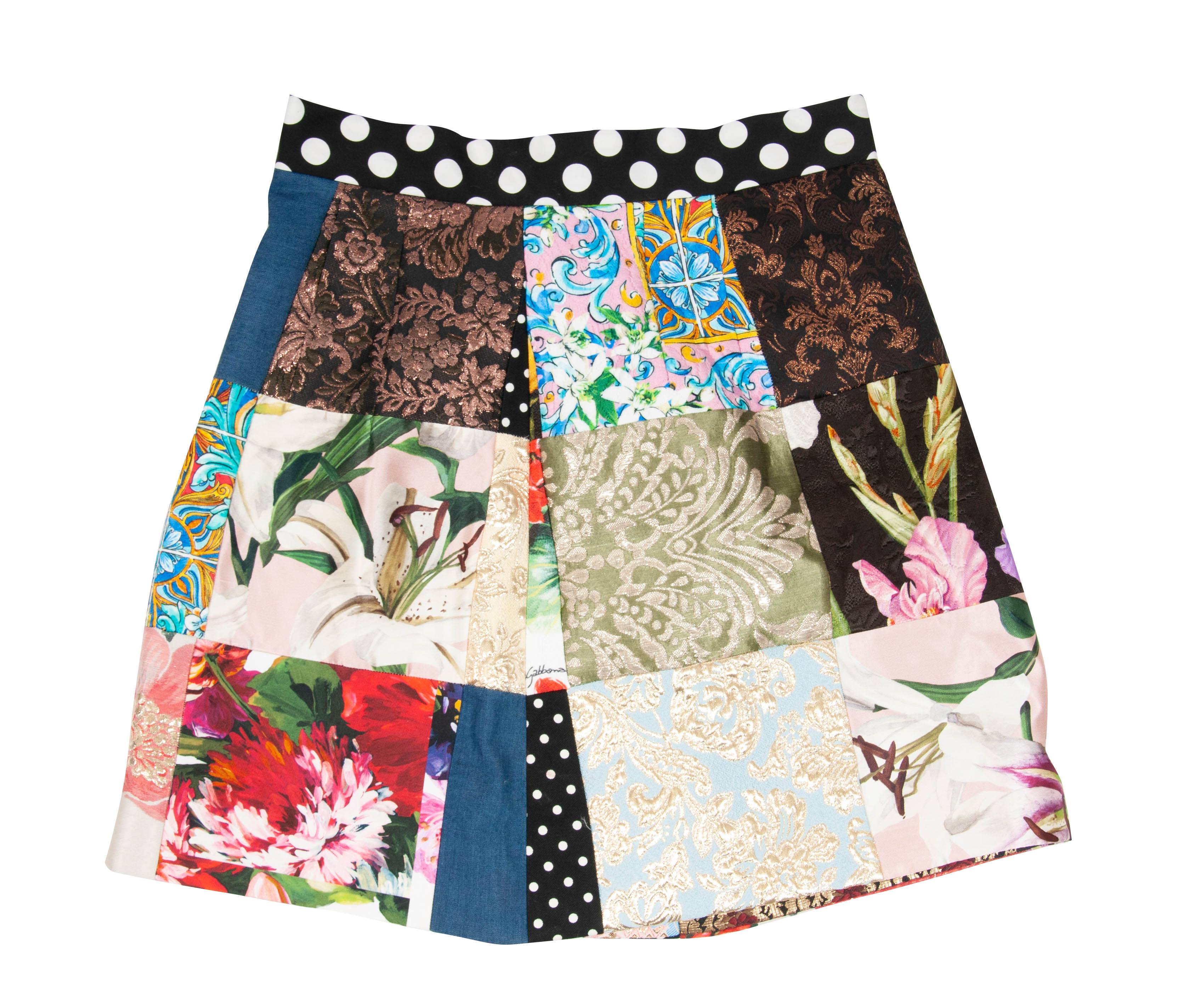 Dolce & Gabbana Sicilian Patchwork Multi Color Patterend Mini Skirt –  THE-ECHELON