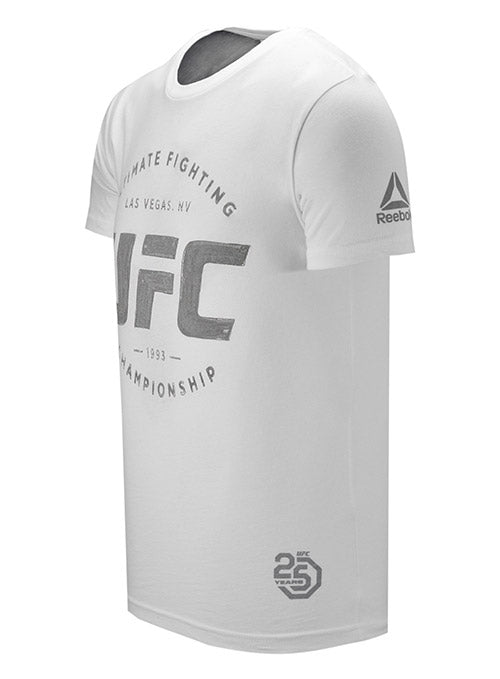 reebok ufc t shirt mens silver