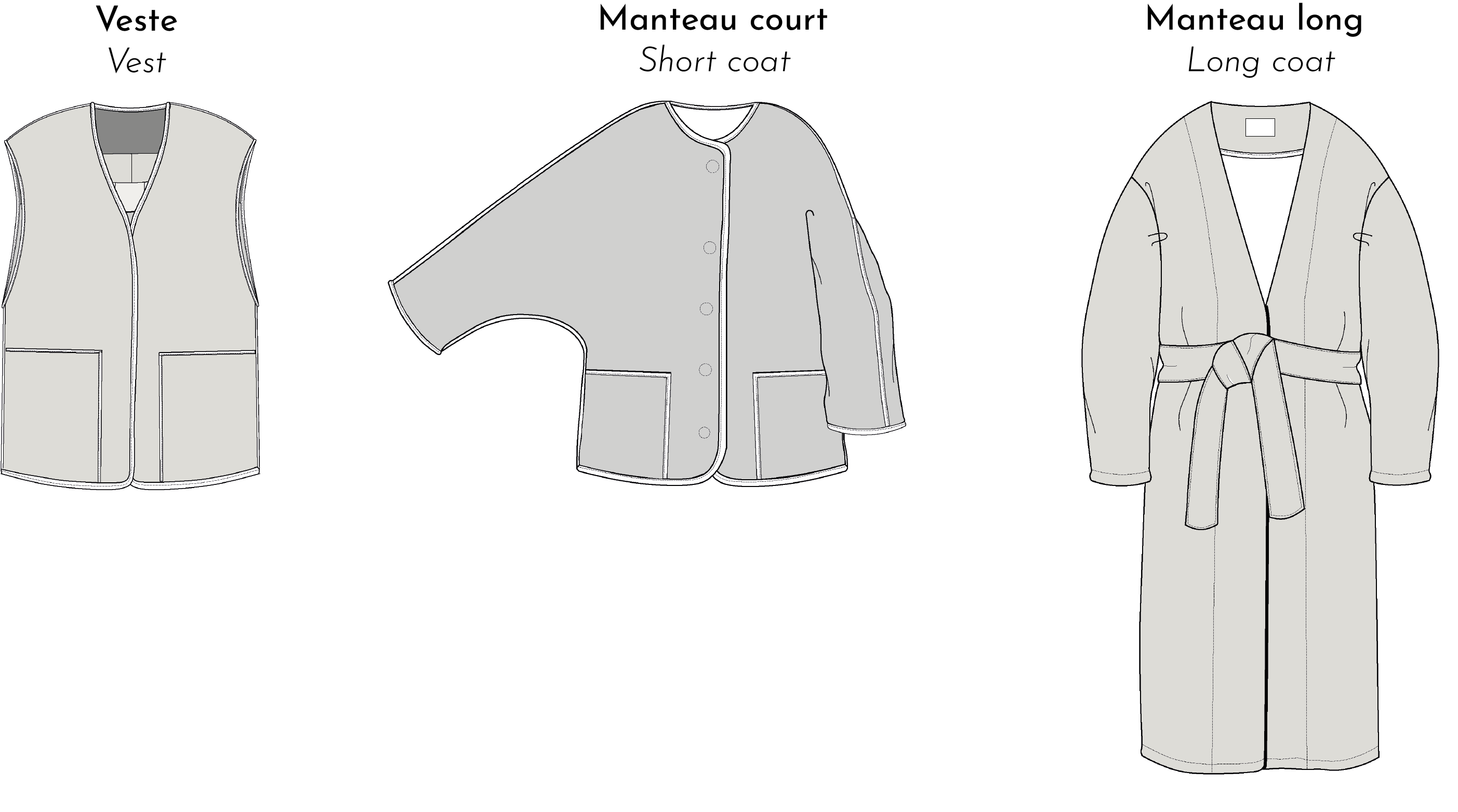 Options de modèles de manteaux
