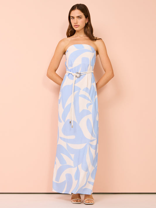 Third Form Satin Tie Back Strapless Maxi Dress in Fairy Floss – Coco & Lola