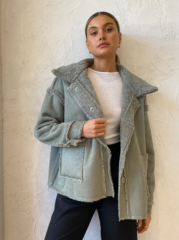 Friends With Frank The Mimi Jacket in Sage - Coco & Lola