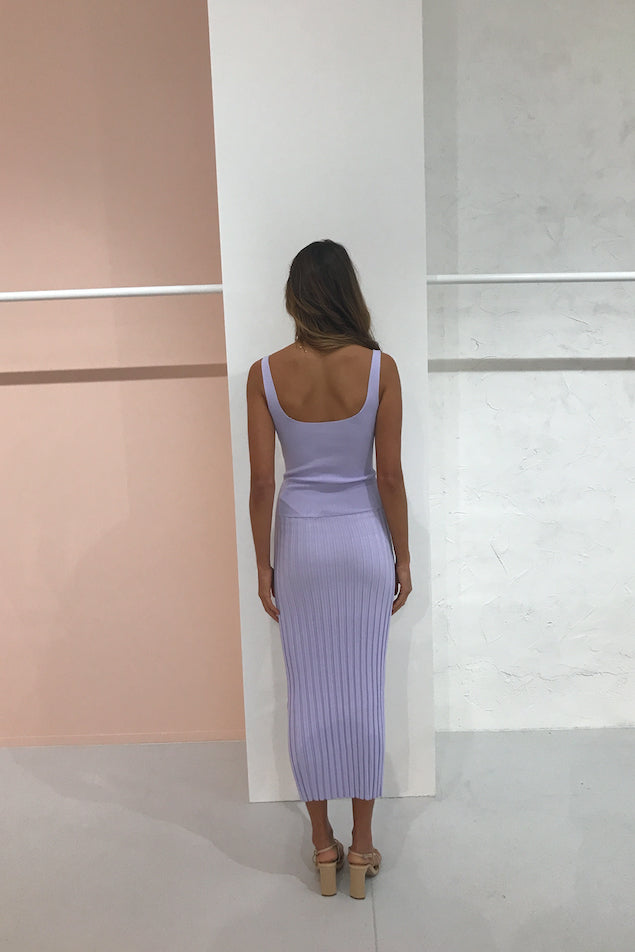 bec and bridge lilac midi dress