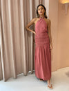 New Romantics Rose Shirred Maxi Dress in Desert Rose