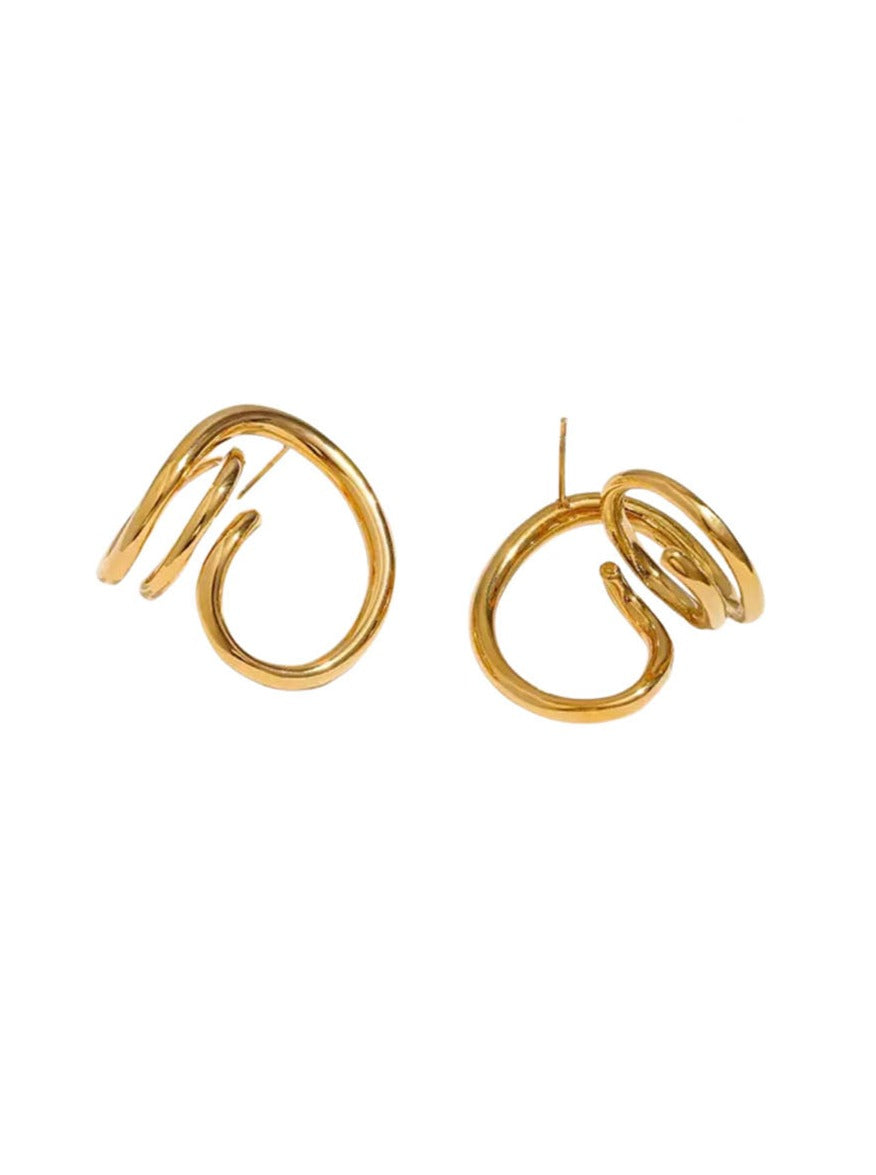 Porter Harp Earrings in Gold - Coco & Lola