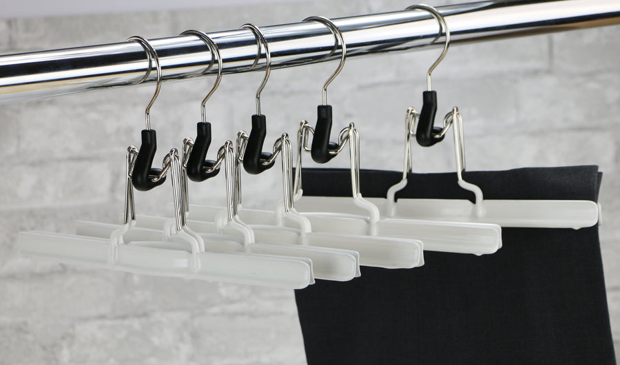 Pant & Skirt Hanger with Grip Coated Extra Large Clips, K-40DG