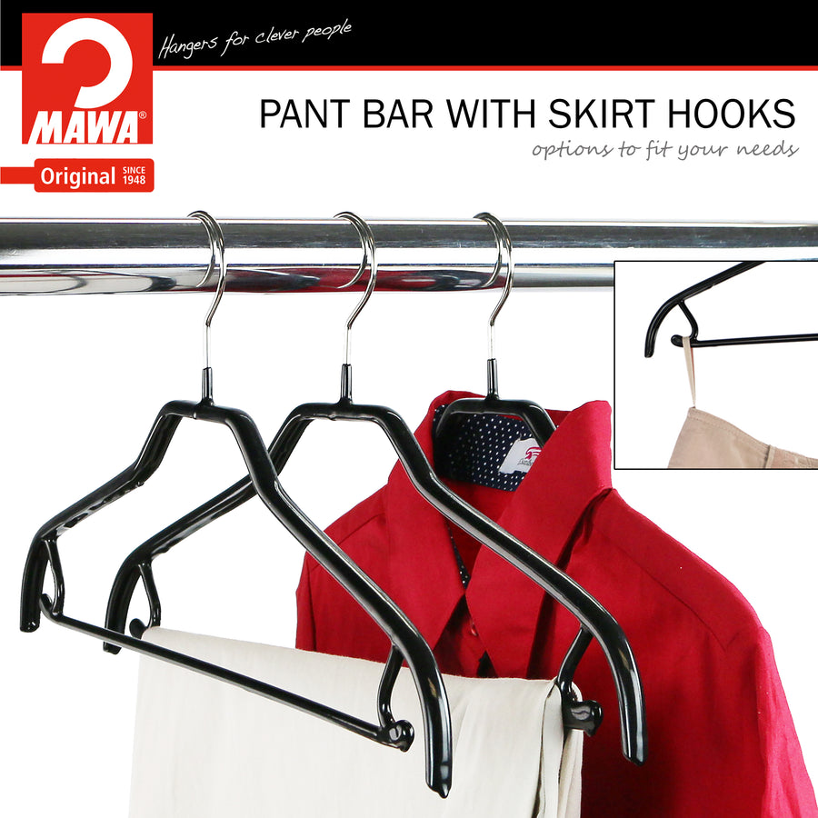 Silhouette Space-Saving Shirt with Pant Bar & Skirt Hooks, 42-FTU, Whi –