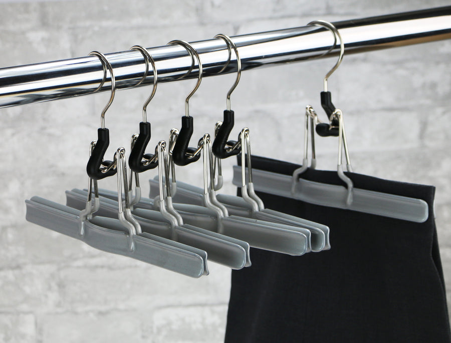 Pant & Skirt Hanger with Grip Coated Extra Large Clips, K-40DG