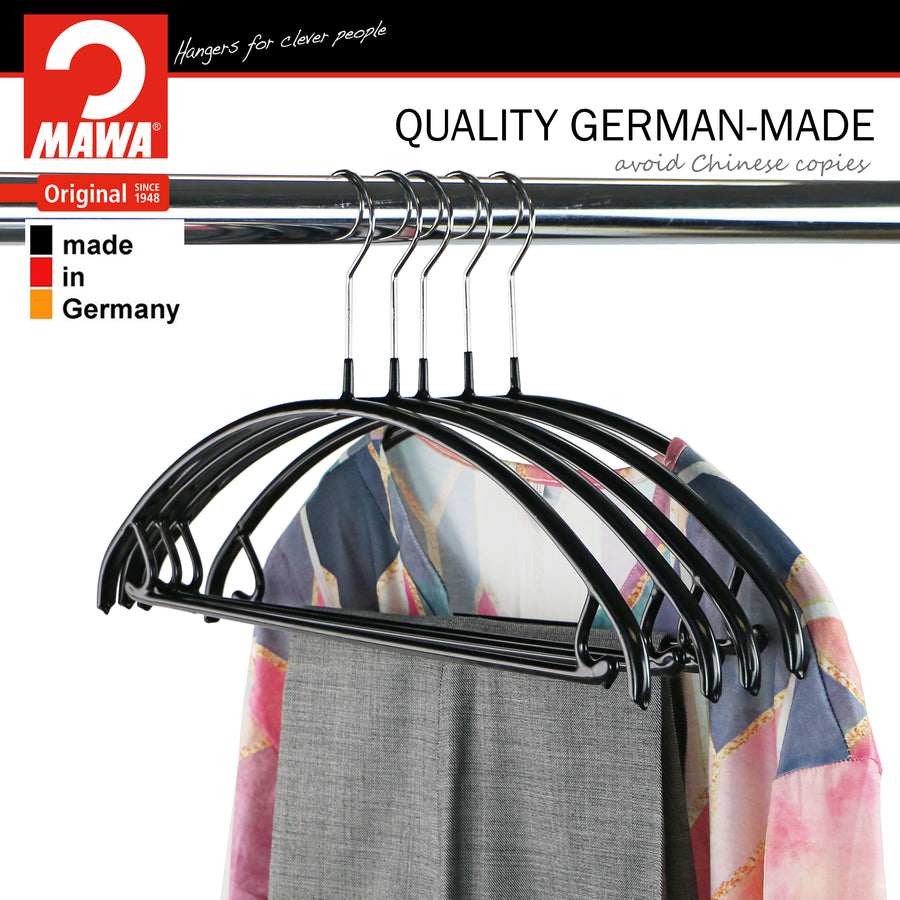 Euro Space-Saving Shirt with Pant Bar & Skirt Hook Hanger, 42-PTU, Bla –