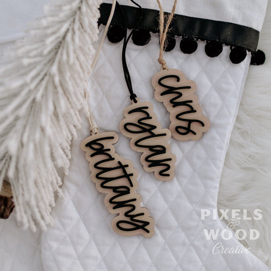 Stocking Wooden Name Tags