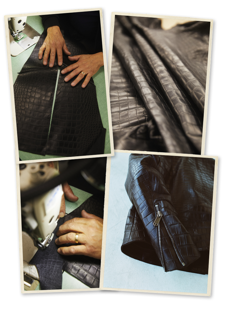 collage of jacket making process