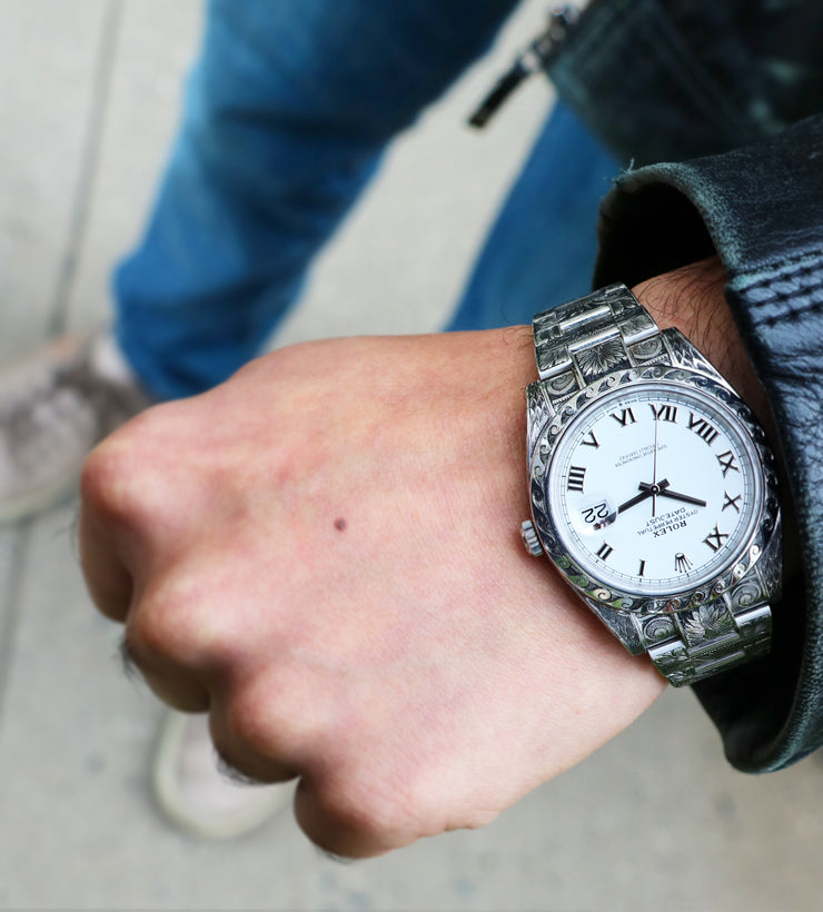 datejust 41 white dial roman numerals