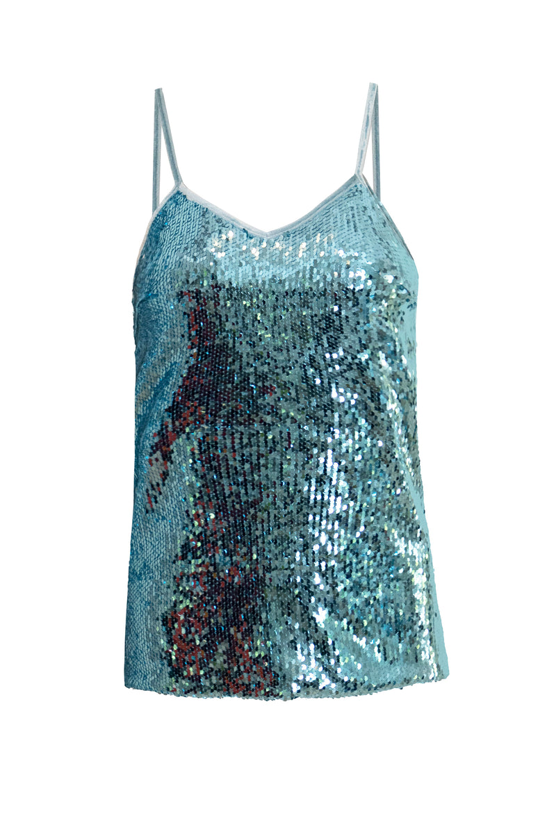 Ilona Rich Blue & Silver Sequin Cami Top – Rich Fashion