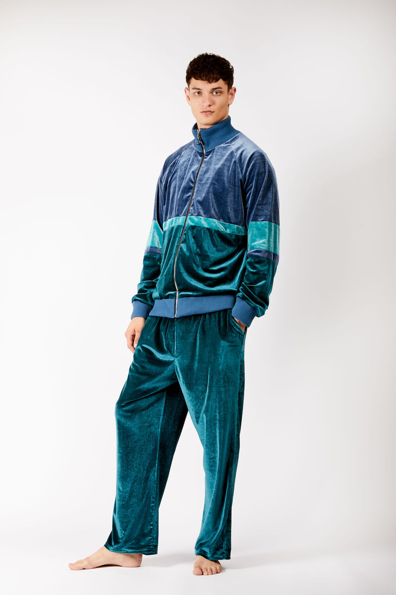 velour tracksuit blue