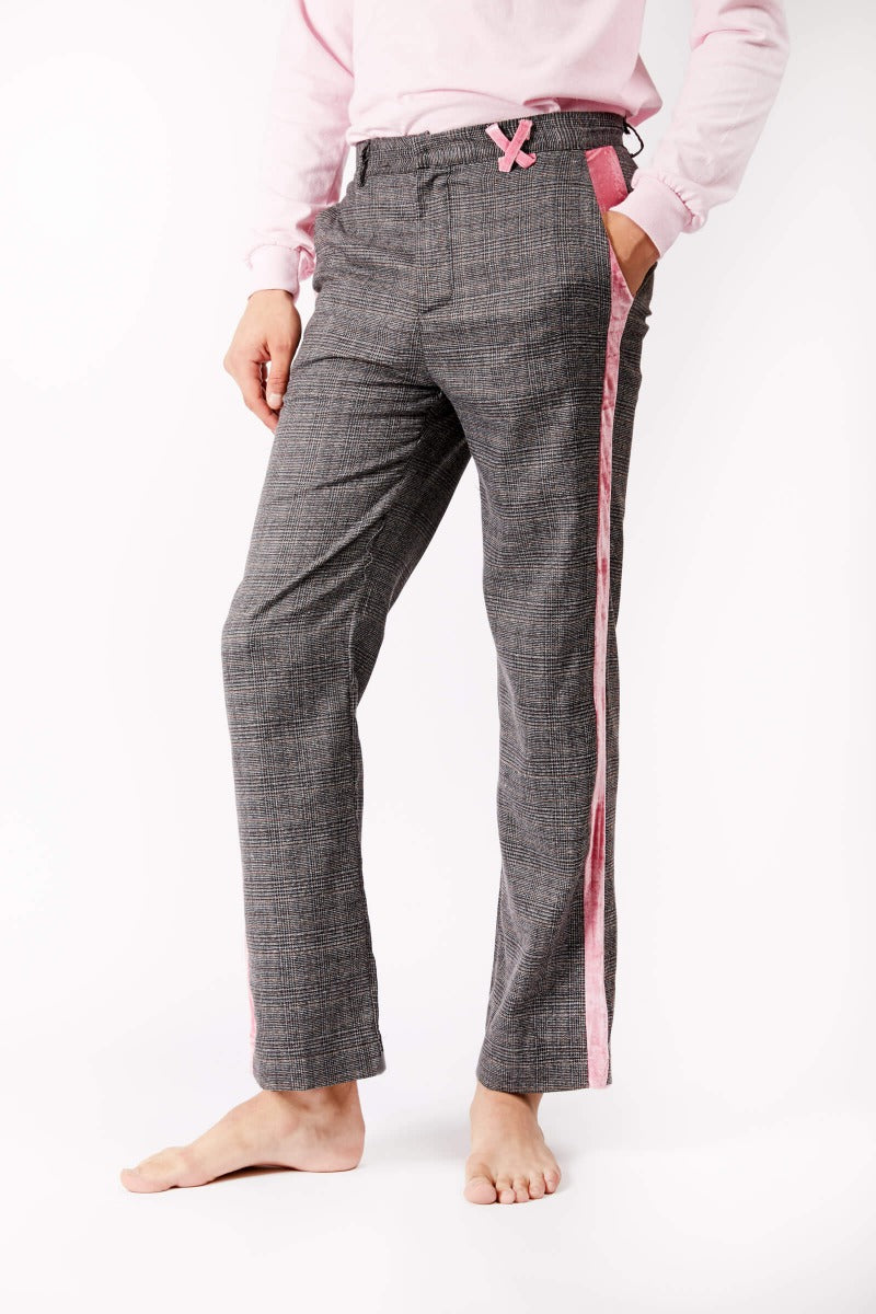 pink side stripe trousers