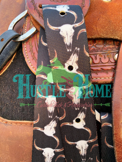 Longhorn Skull Print Cinch Strap Set