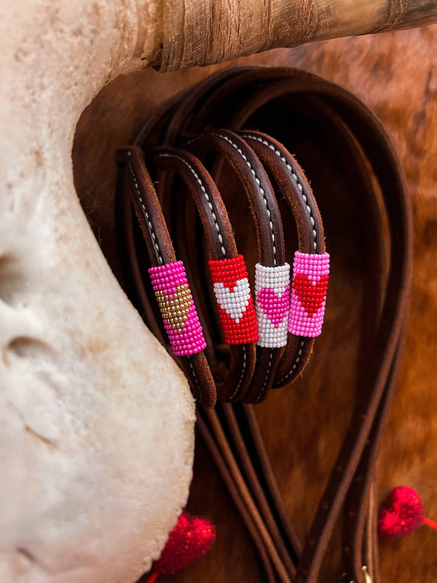 Valentine’s Day Heart Horse “Mini” Beaded Headstalls