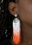 DIP It Up - Orange Fringe Ombre Earrings - Princess Glam Shop