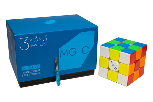 OJIN Yongjun YJ MGC II 3x3 V2 M Vitesse Cube YJ MGC 3 V2 3 Couches Puzzle  Cube Magique 3x3x3 avec Un trépied Cube et Un Sac Cube (Autocollant)