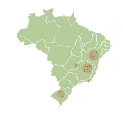 Crystal Deposit sites around brazil