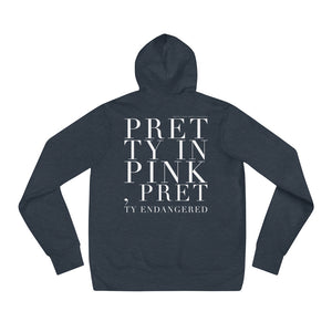 'Pretty in Pink, Pretty endangered' Unisex hoodie
