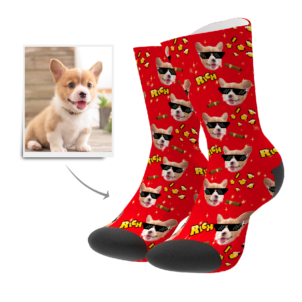 Hund Gesicht Socken Bedrucken mit Foto Heute bis zu 49 sparen
