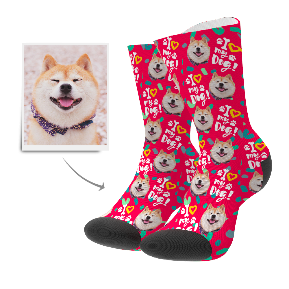 Schöner Hund Gesicht Socken Bedrucken mit Foto Heute bis zu 49