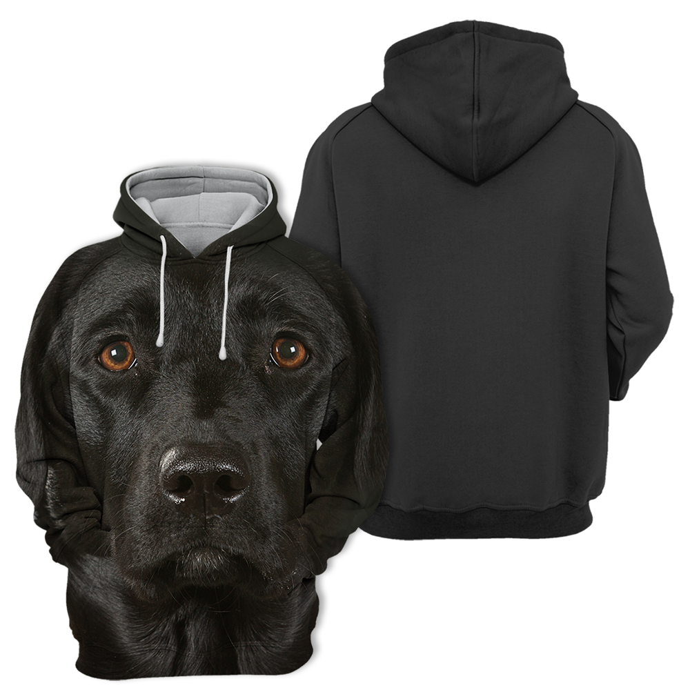 Unisex 3D Grafischer Hund Hoodie Schwarzer Labrador Kapuzenpullover