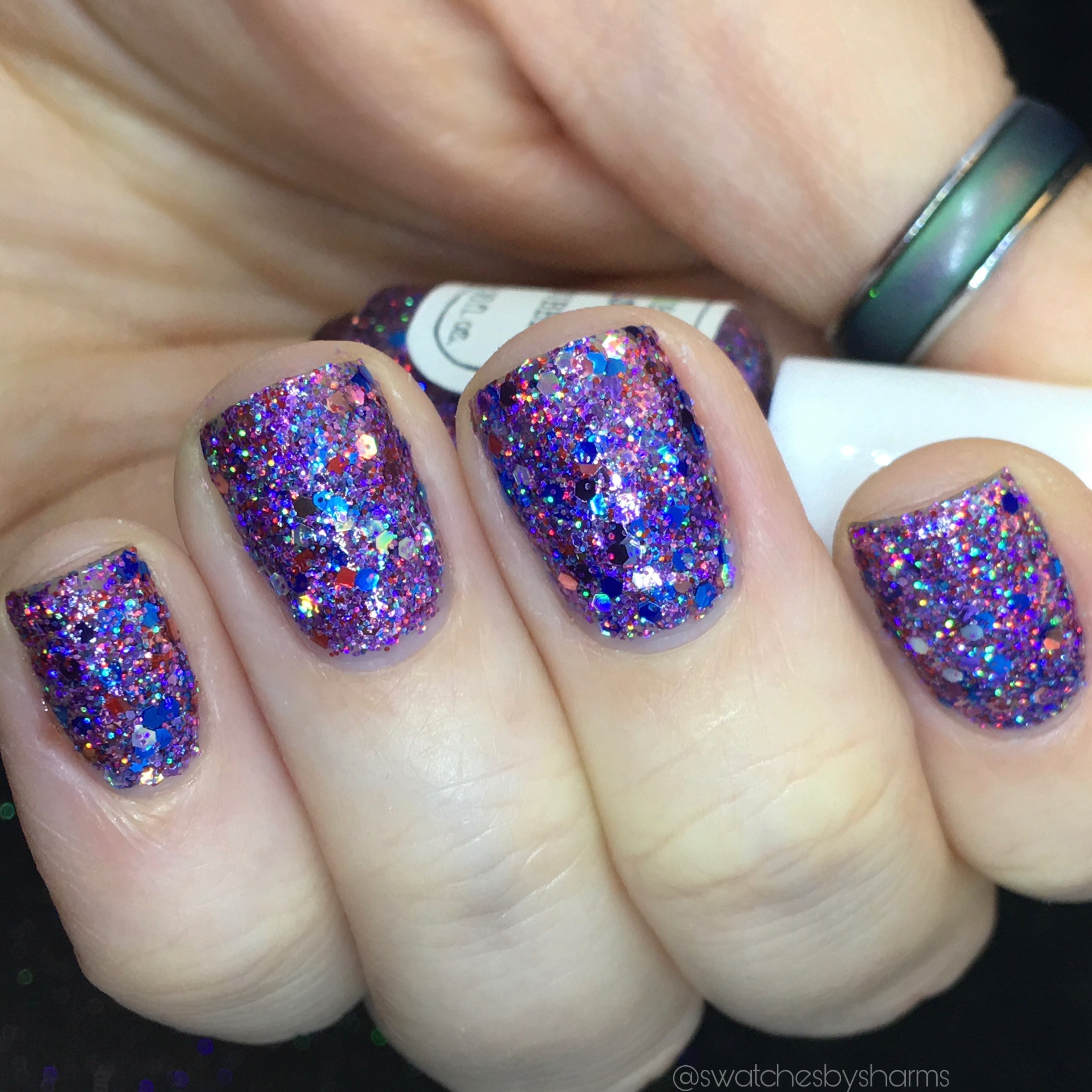 Bright and Bubbly Polish - holographic purple glitter bomb – Fanchromatic Nails