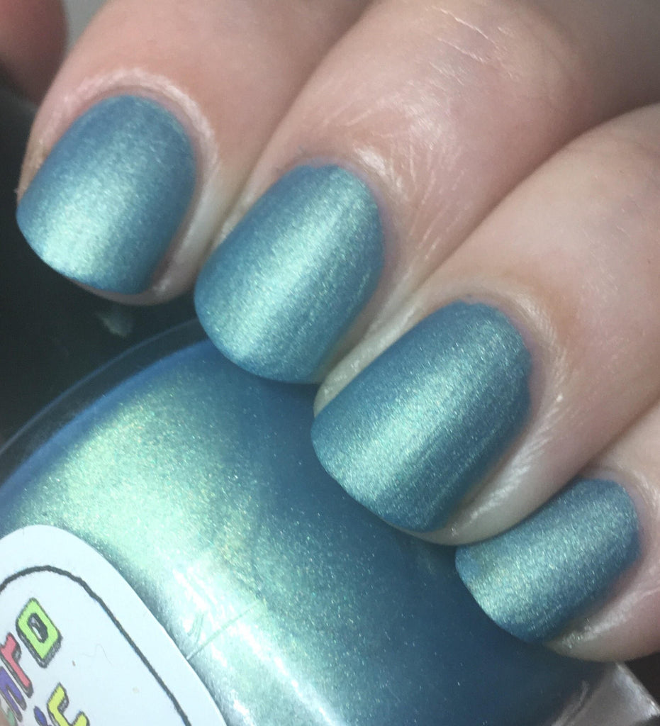 metallic blue nail polish